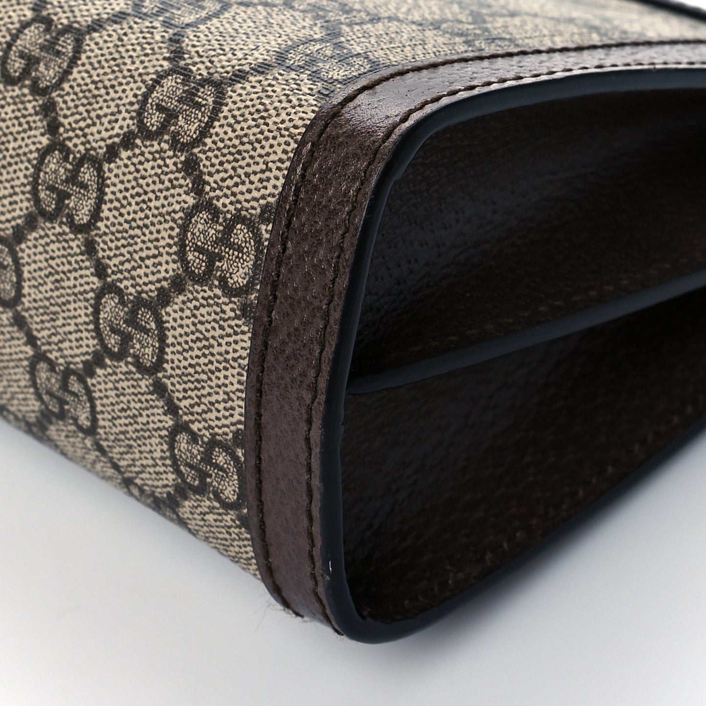 GG Supreme Monogram Web Small Ophidia Chain Shoulder Bag Brown