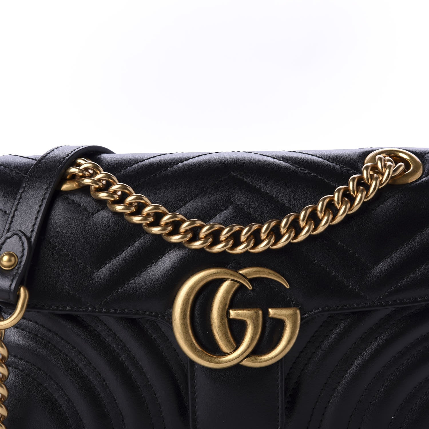 Gucci Calfskin Matelasse Mini GG Marmont Shoulder Bag Black 10 of 10