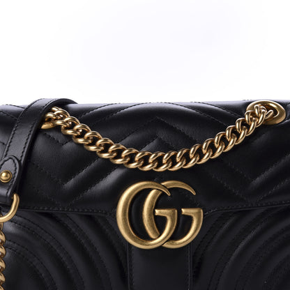 Gucci Calfskin Matelasse Mini GG Marmont Shoulder Bag Black 10 of 10