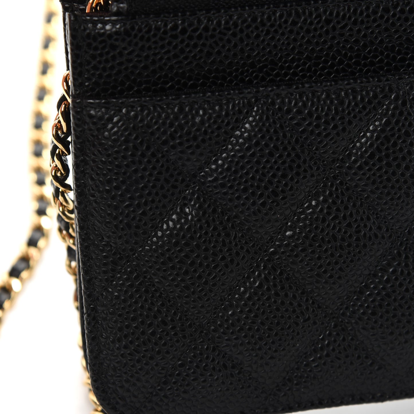 Caviar Quilted Wallet On Chain WOC Black