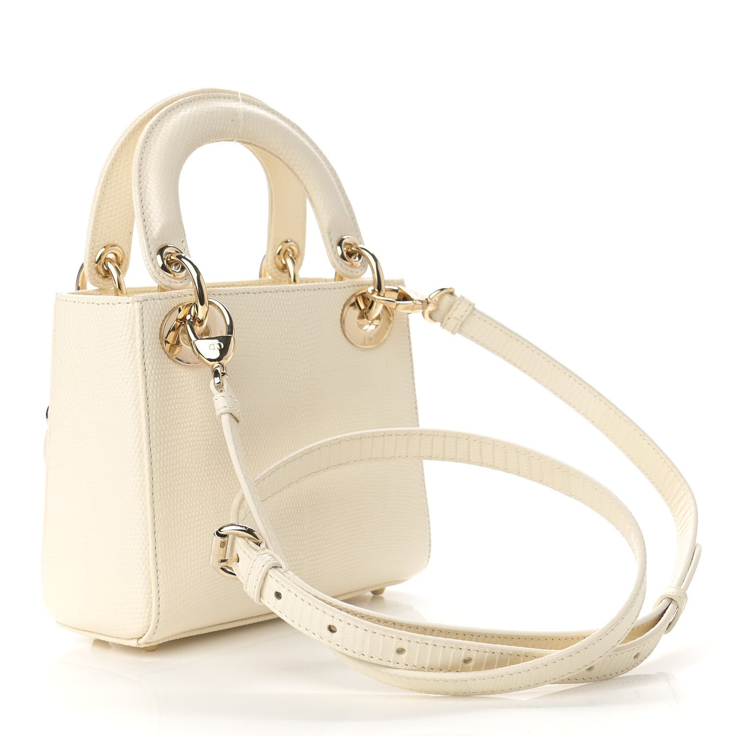 Christian Dior Lizard Mini Lady Dior White 2 of 8
