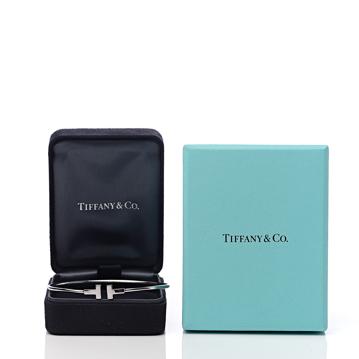 Tiffany 18K White Gold Narrow T Wire Bracelet 5 of 5