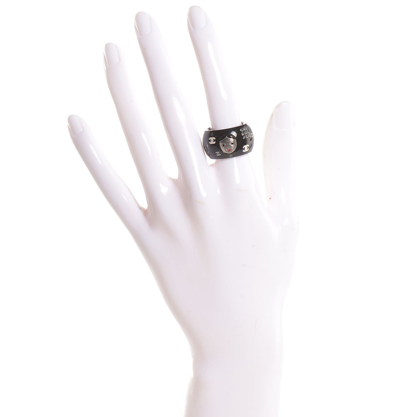Resin Matryoshka Russian Doll Ring 6.5 Black
