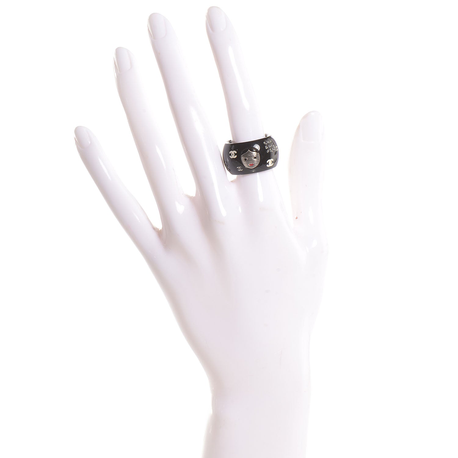 Chanel Resin Matryoshka Russian Doll Ring 6.5 Black 2 of 5