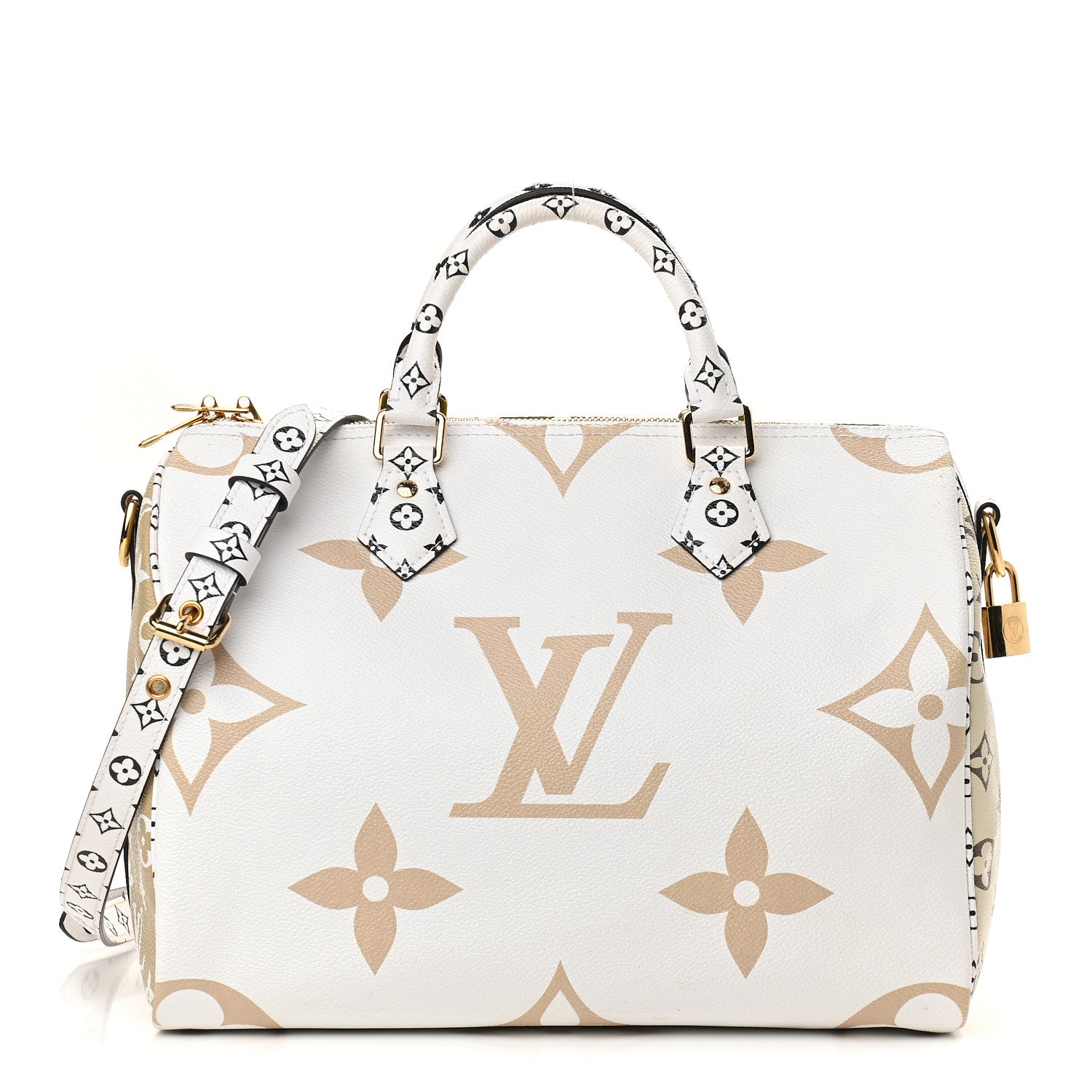 Louis Vuitton Monogram Giant Speedy Bandouliere 30 Kaki Beige 1 of 11
