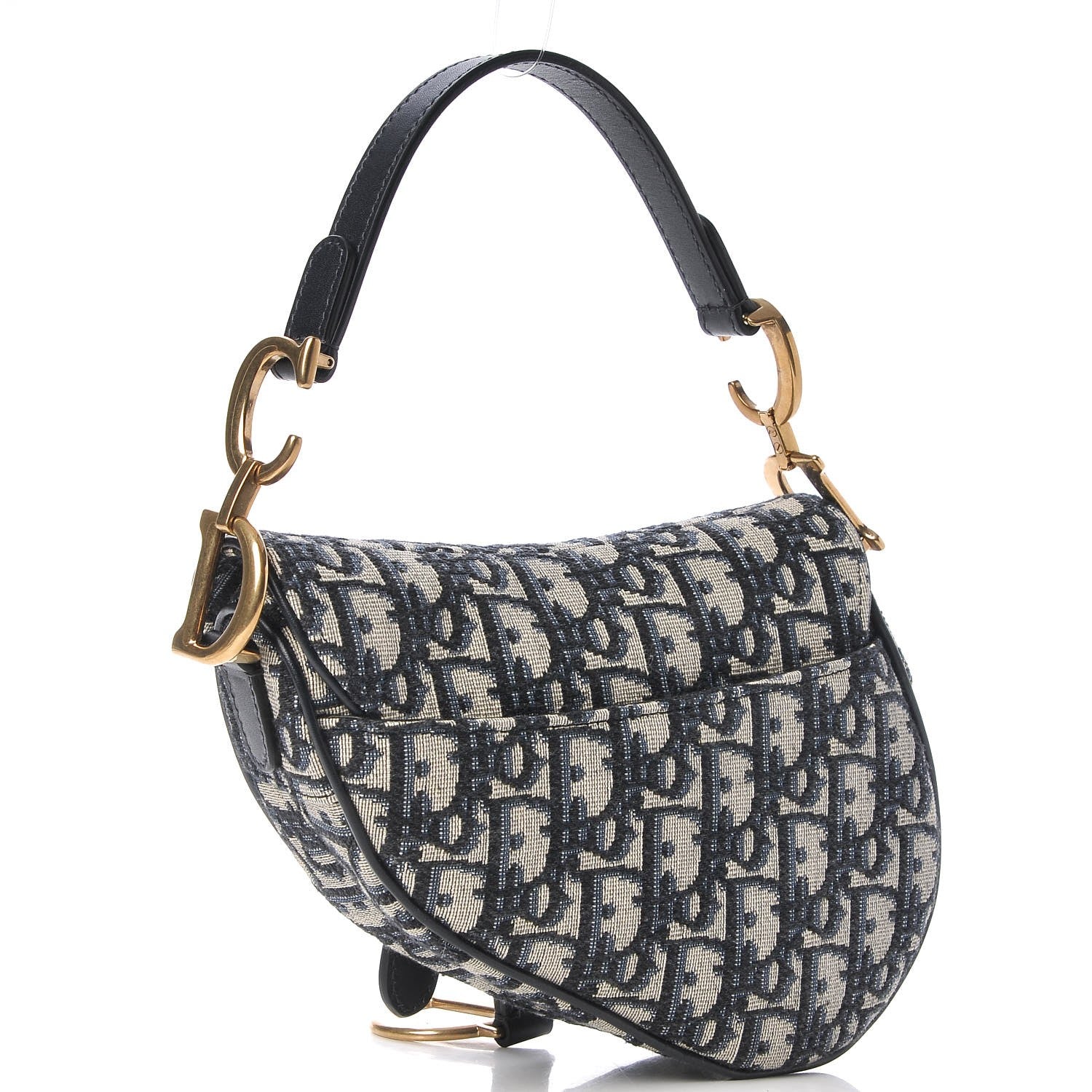 Christian Dior Oblique Mini Saddle Bag Blue 3 of 7