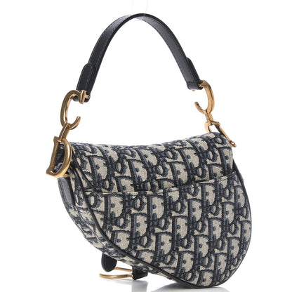 Christian Dior Oblique Mini Saddle Bag Blue 3 of 7