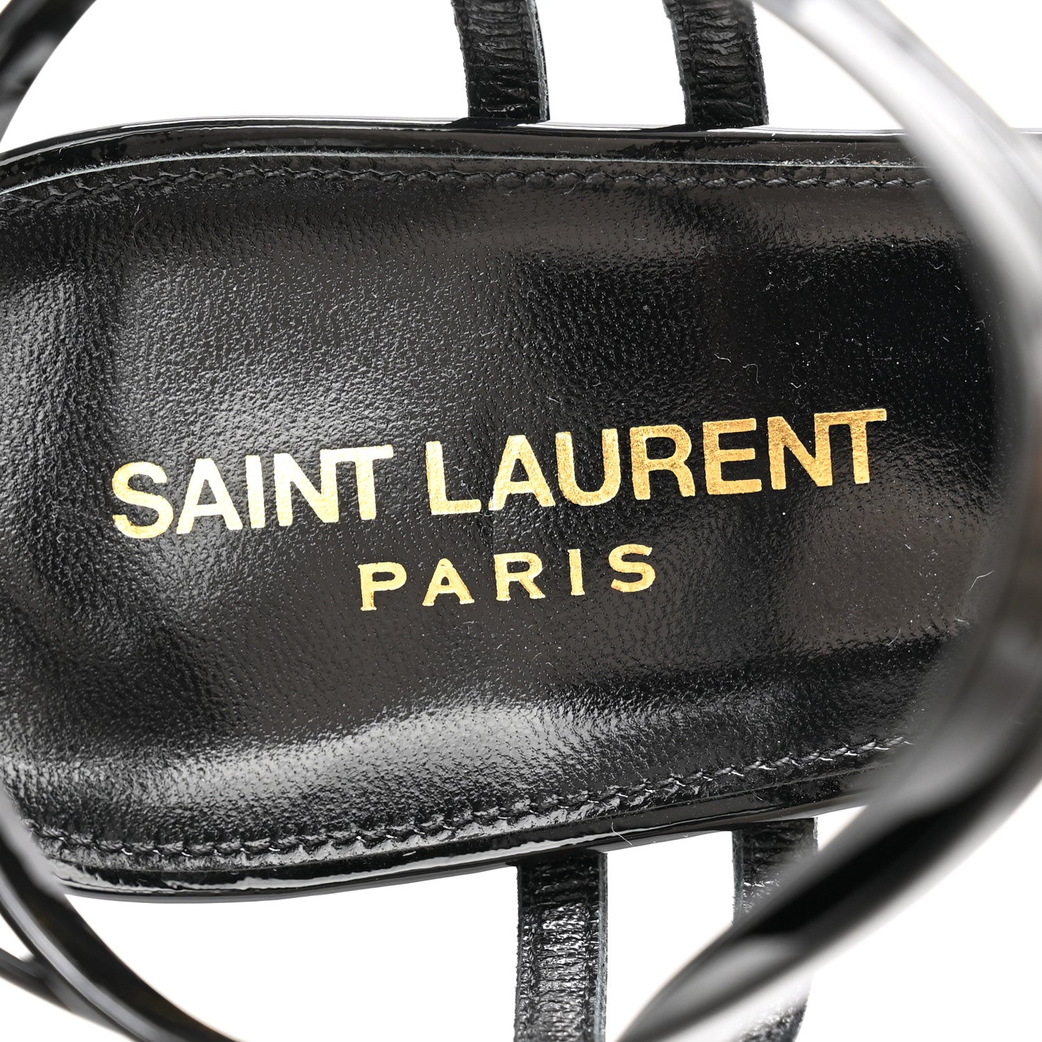 Saint Laurent Patent Platform Criss Cross Sandals 40 Black 6 of 9