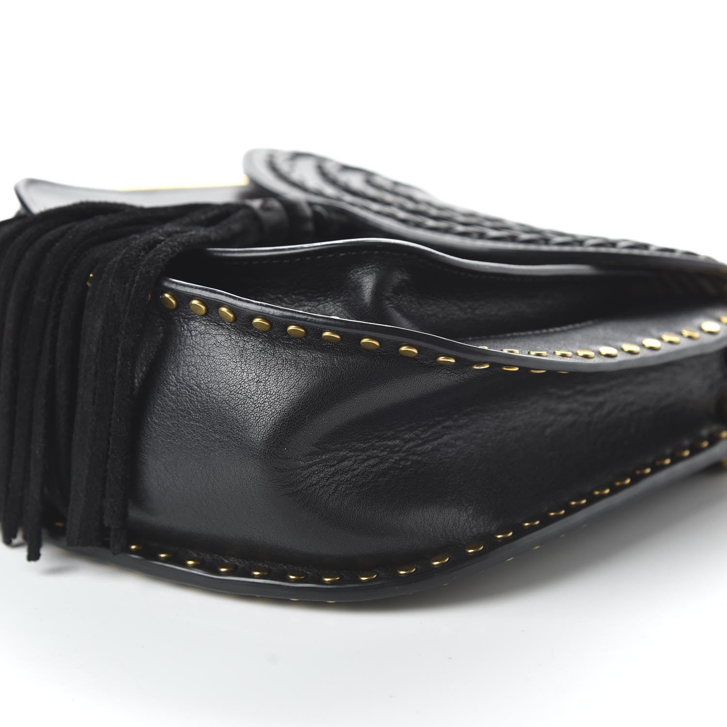 Chloe Calfskin Braided Small Hudson Shoulder Bag Black 7 of 9