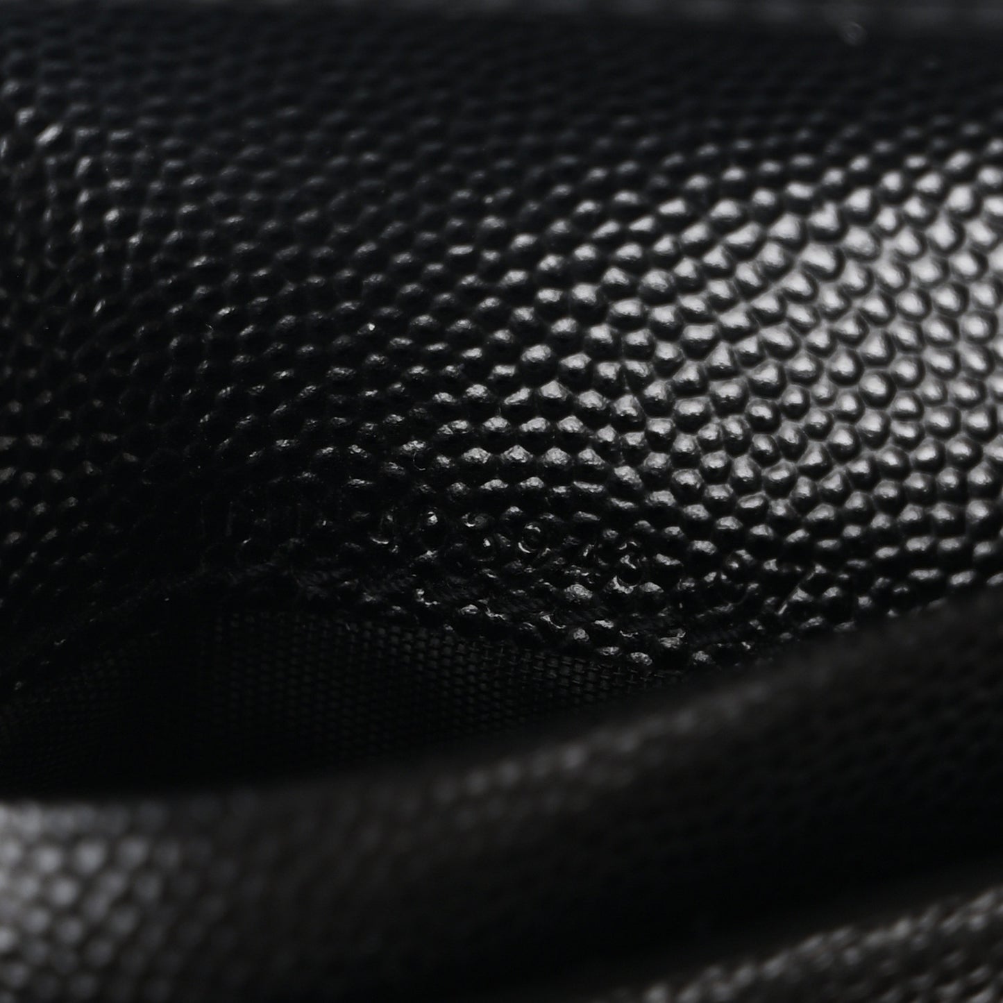 Grain De Poudre Matelasse Chevron Monogram Compact Tri Fold Wallet Black