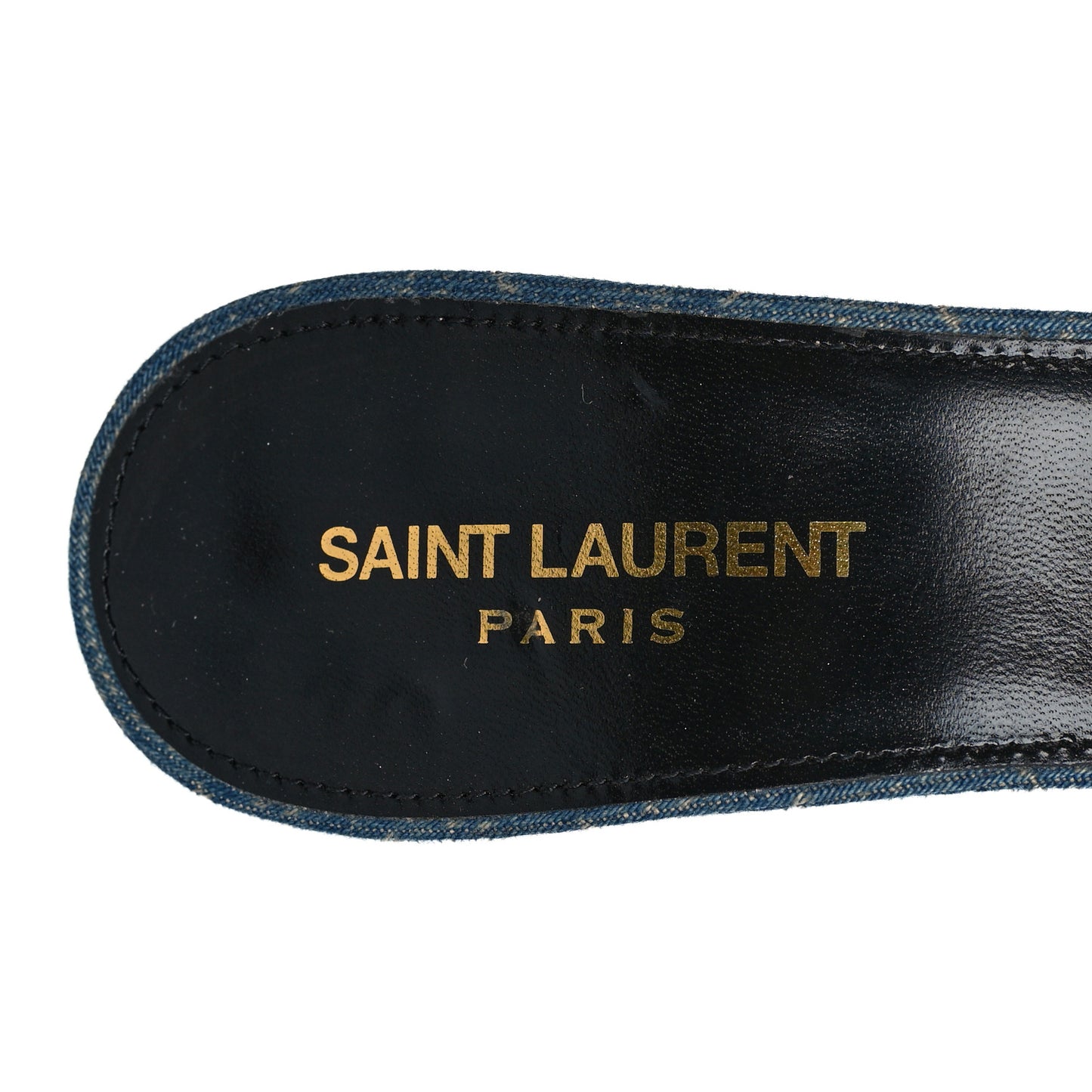 Denim Monogram La 16 Mule Sandals 40 Blue Jeans