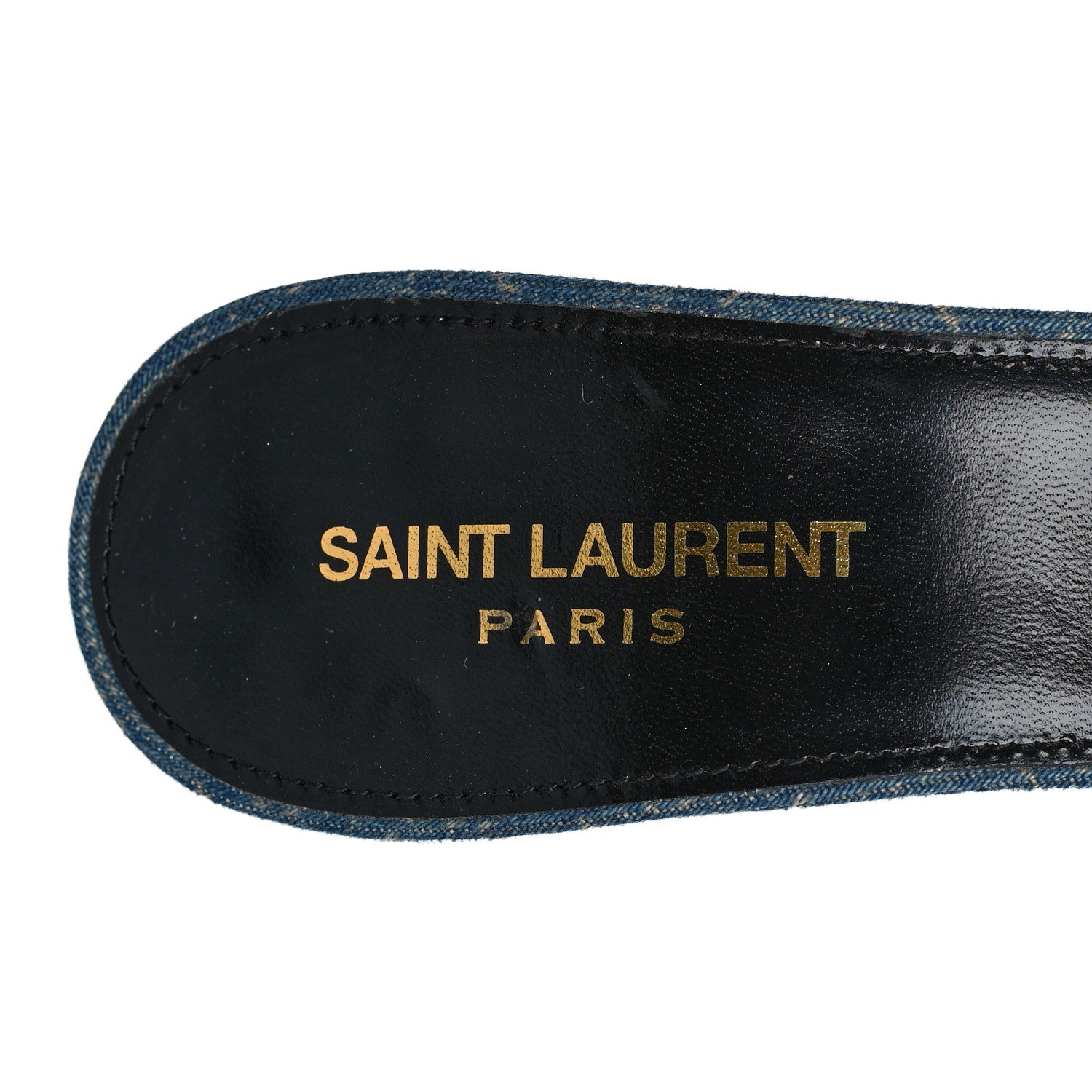 Saint Laurent Denim Monogram La 16 Mule Sandals 40 Blue Jeans 6 of 9