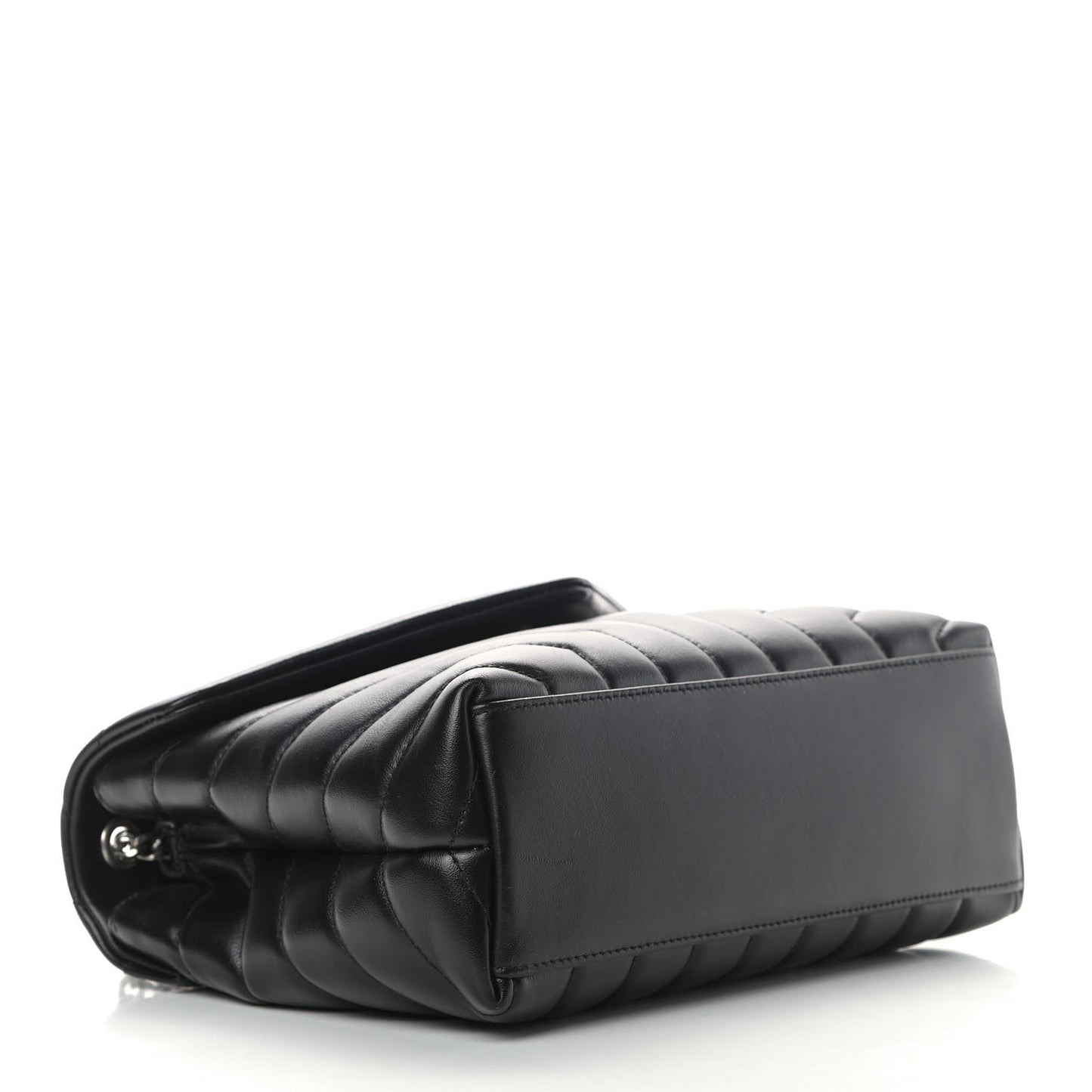 Calfskin Y Quilted Monogram Small Loulou Chain Satchel Black
