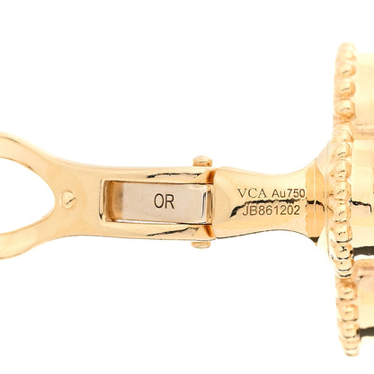 Van Cleef & Arpels 18K Yellow Gold Guilloche Vintage Alhambra Earrings 4 of 5