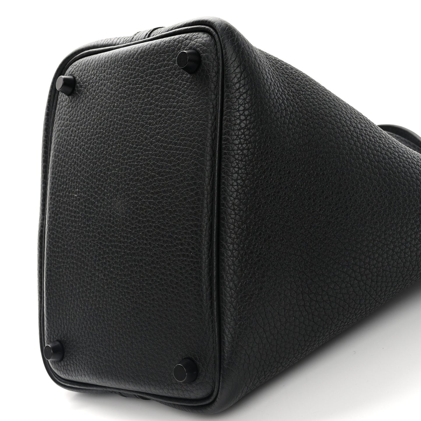 Taurillon Clemence Monochrome Picotin Lock 18 PM Black