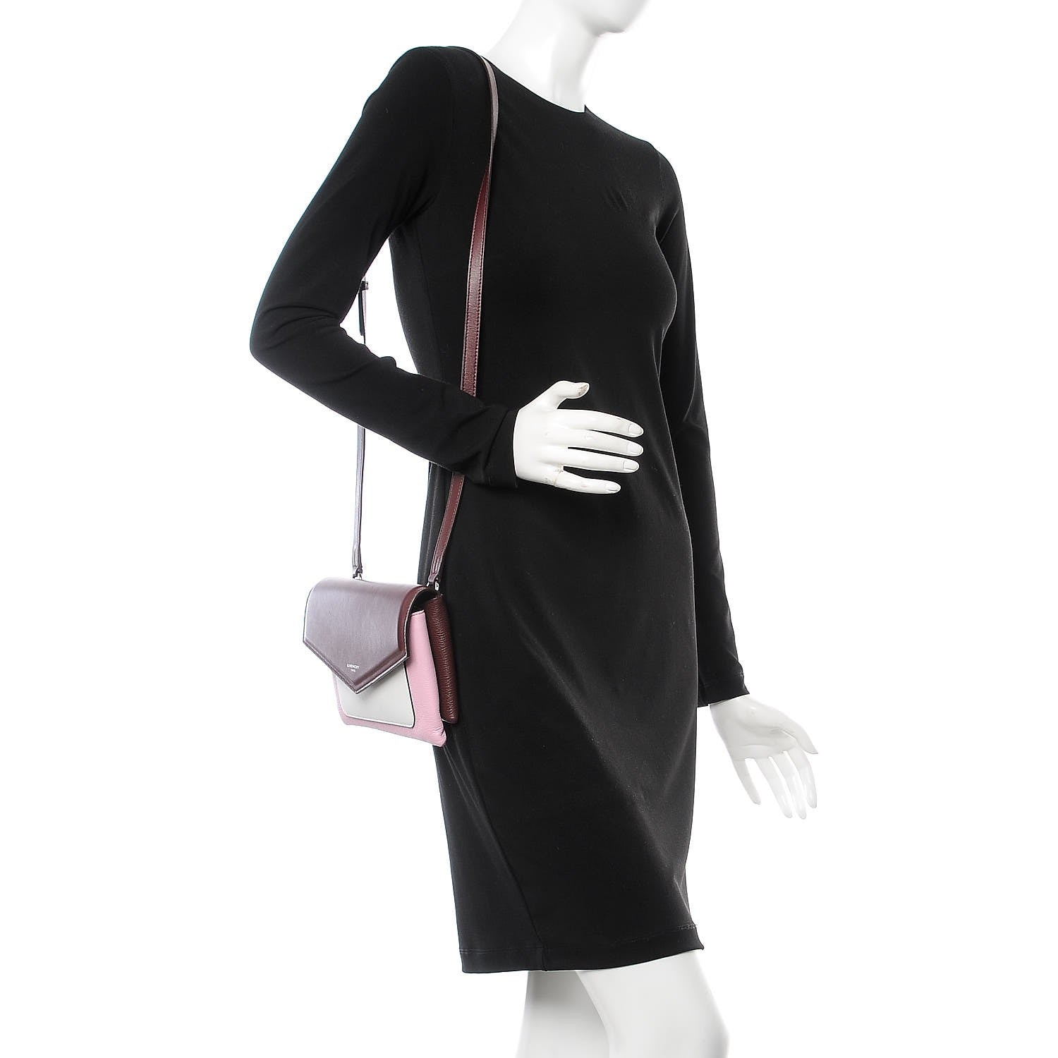 Givenchy Calfskin Duetto Crossbody Bag Burgundy Pink 2 of 6