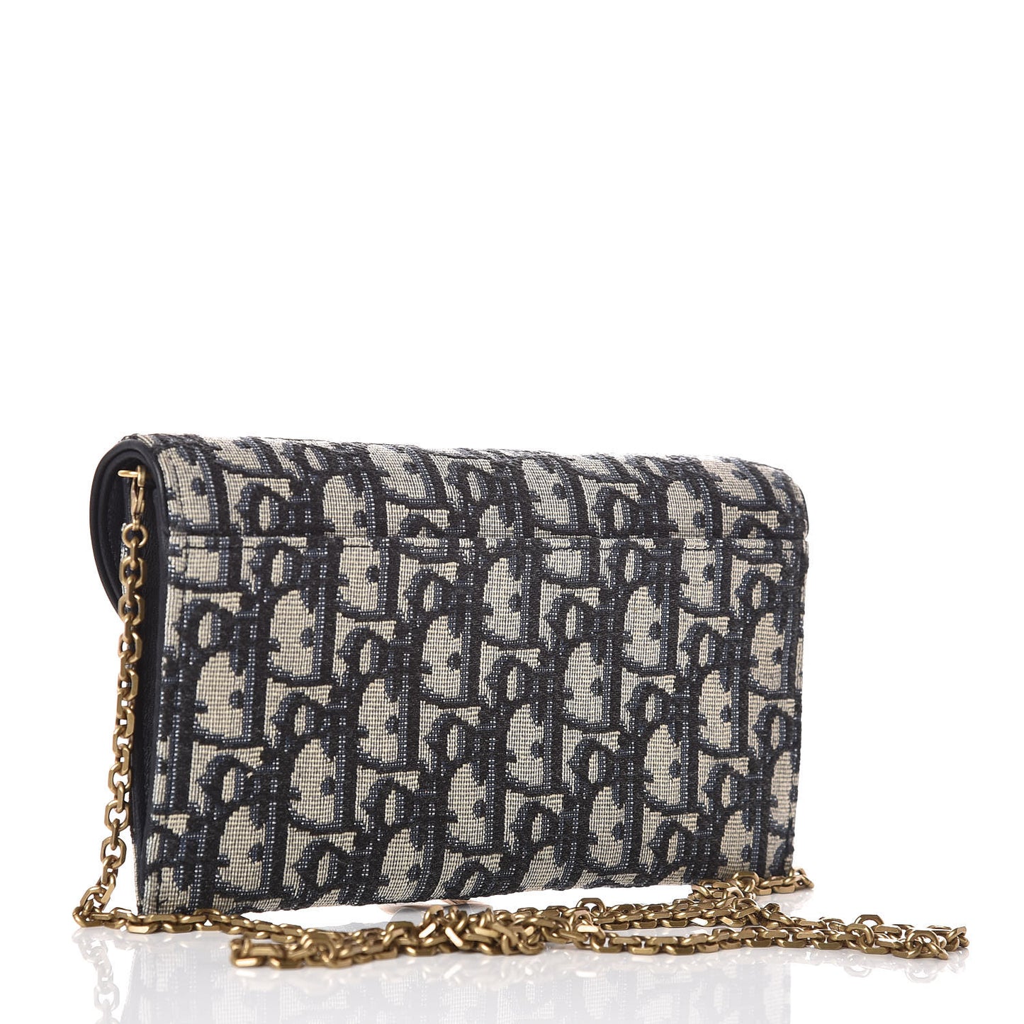 Oblique Saddle Chain Wallet Blue