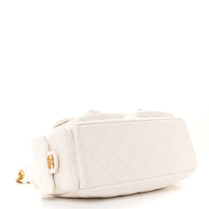 Chanel Shiny Lambskin Quilted Trendy Pockets Hobo White 4 of 11