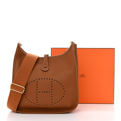 Hermes Taurillon Clemence Evelyne III PM Gold 11 of 11