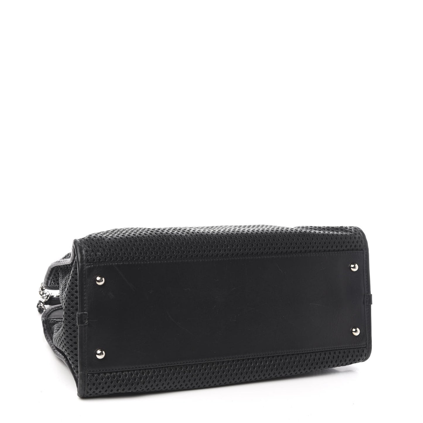 Calfskin Perforated Up In The Air Tote Black