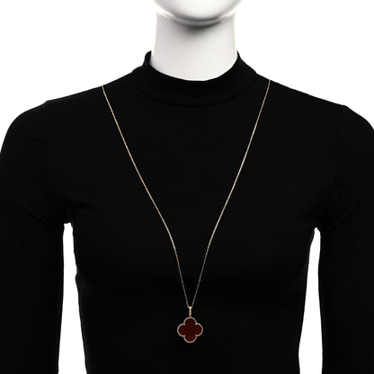 Van Cleef & Arpels 18K Yellow Gold Carnelian Magic Alhambra Long Necklace 2 of 7