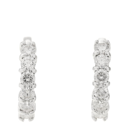 Roberto Coin 18K White Gold Diamond .70ct Huggie Hoop Earrings 1 of 4