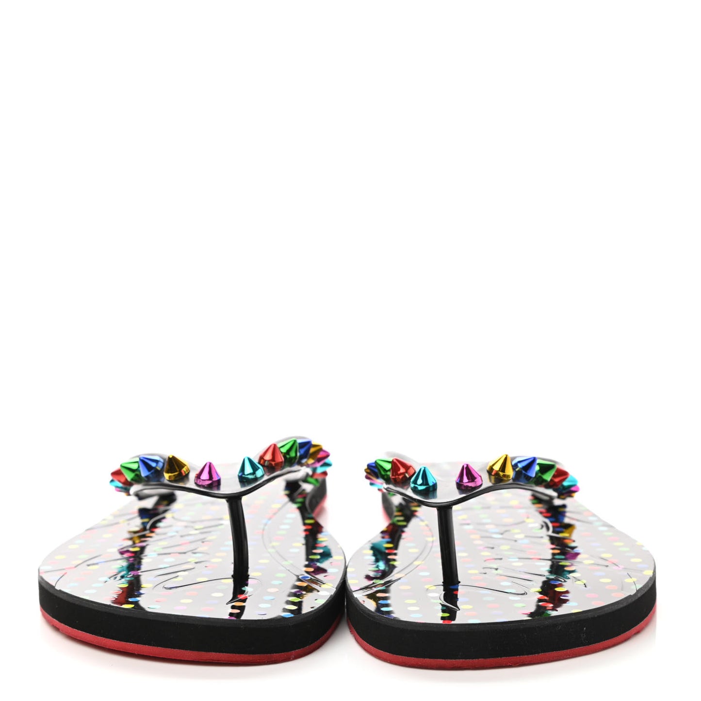 Rubber Spike Loubi Donna Flip Flop 39 Black Multicolor