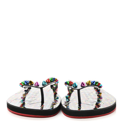 Christian Louboutin Rubber Spike Loubi Donna Flip Flop 39 Black Multicolor 2 of 7