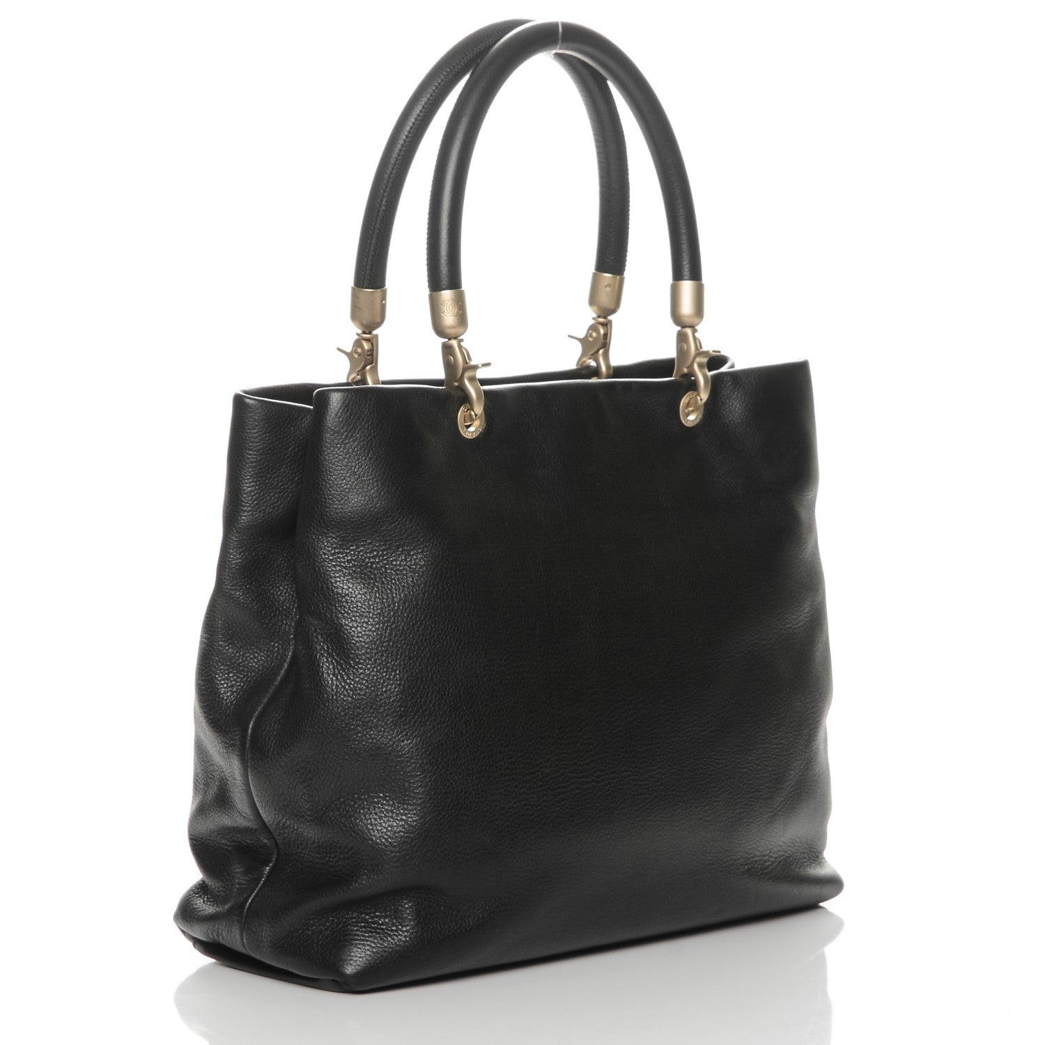 Chanel Deerskin CC Tote Black 3 of 7
