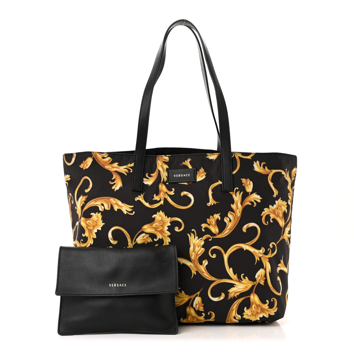 Nylon Baroque Print Tote Black