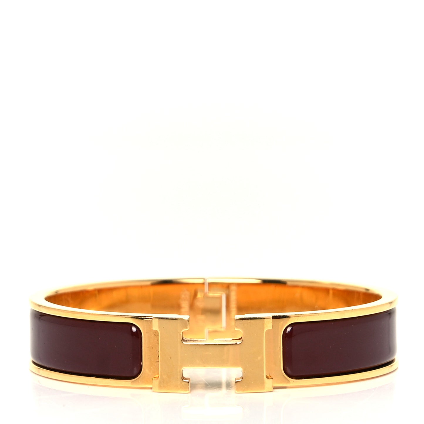 Enamel Narrow Clic Clac H Bracelet PM Cacao