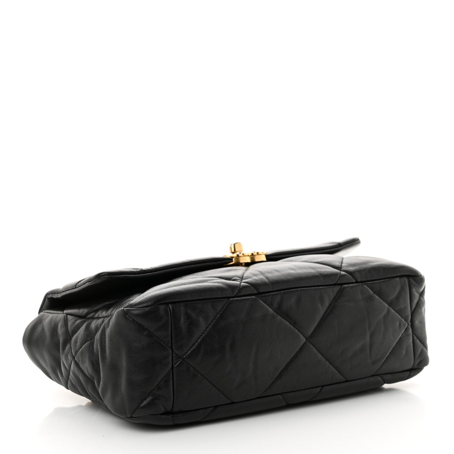 Goatskin Quilted Large Chanel 19 Flap Black