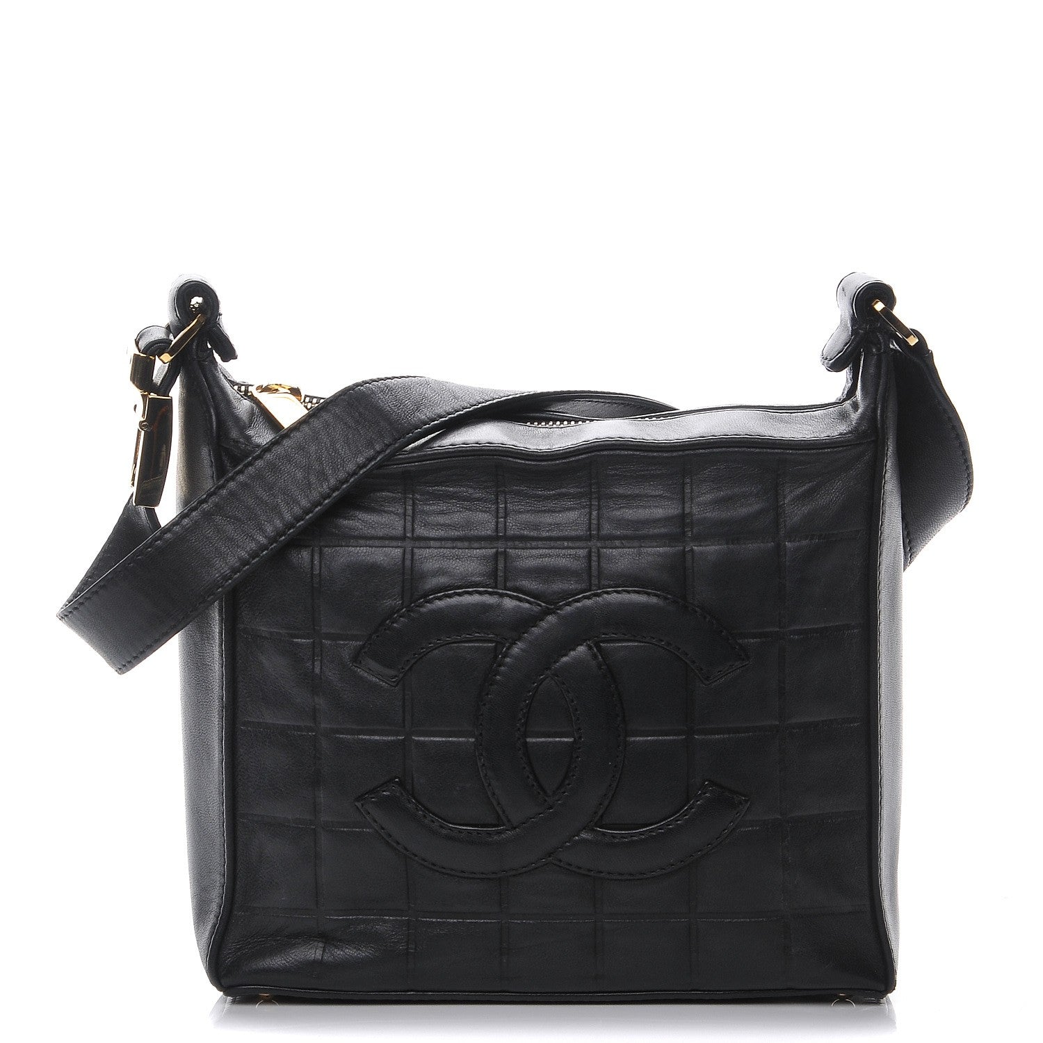 Chanel Lambskin Quilted Small Chocolate Bar Shoulder Bag Black 1 of 7