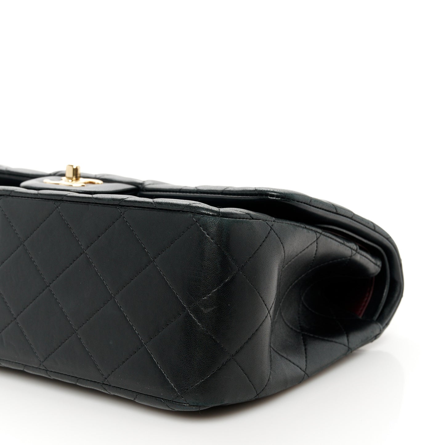 Lambskin Quilted Jumbo Double Flap Black