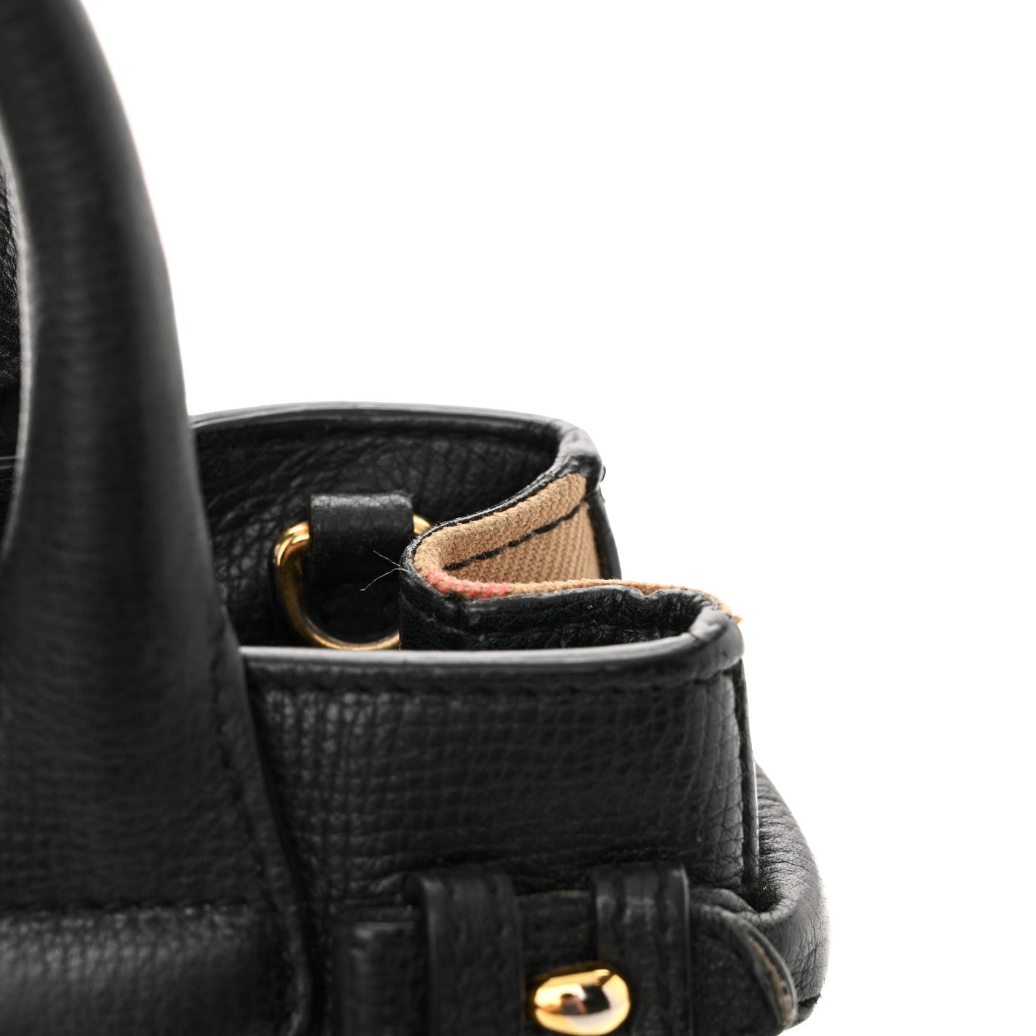 Burberry Derby Calfskin House Check Baby Banner Tote Black 13 of 16