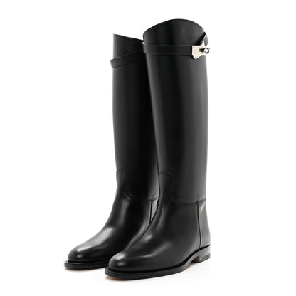 Hermes Box Kelly Jumping Boots 36 Black 3 of 9