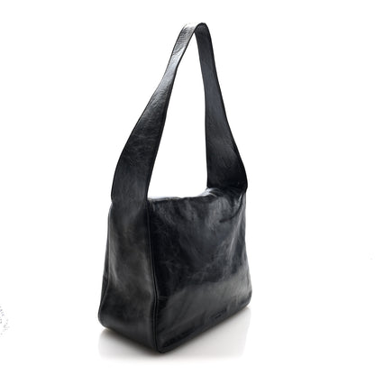 Alexander Wang Crackle Patent Calfskin Medium Dome Slouchy Hobo Black 3 of 9