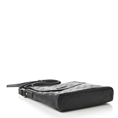 Gucci Guccissima Small Flap Messenger Bag Black 4 of 10
