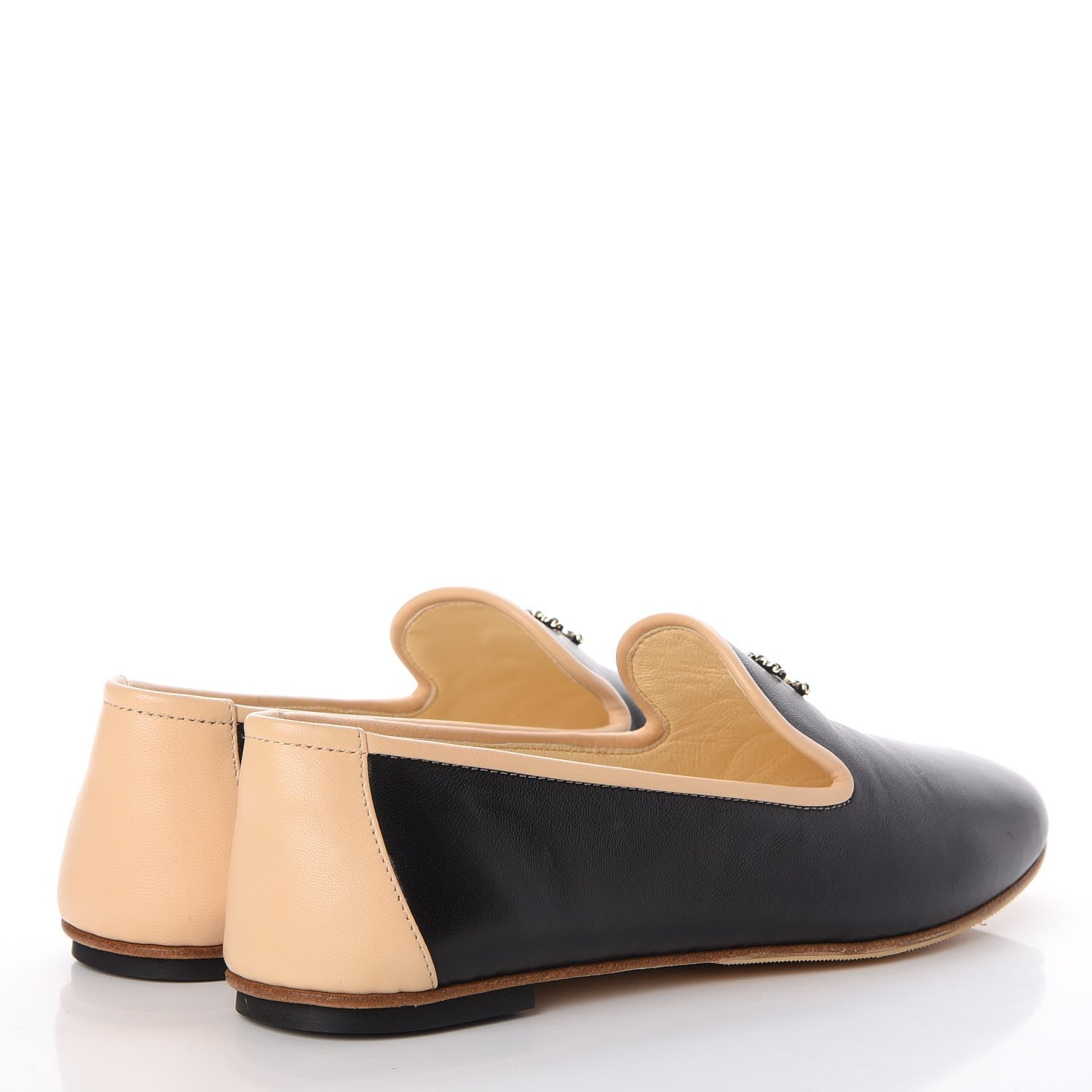 Chanel Lambskin CC Chain Loafers 37.5 Black 4 of 13
