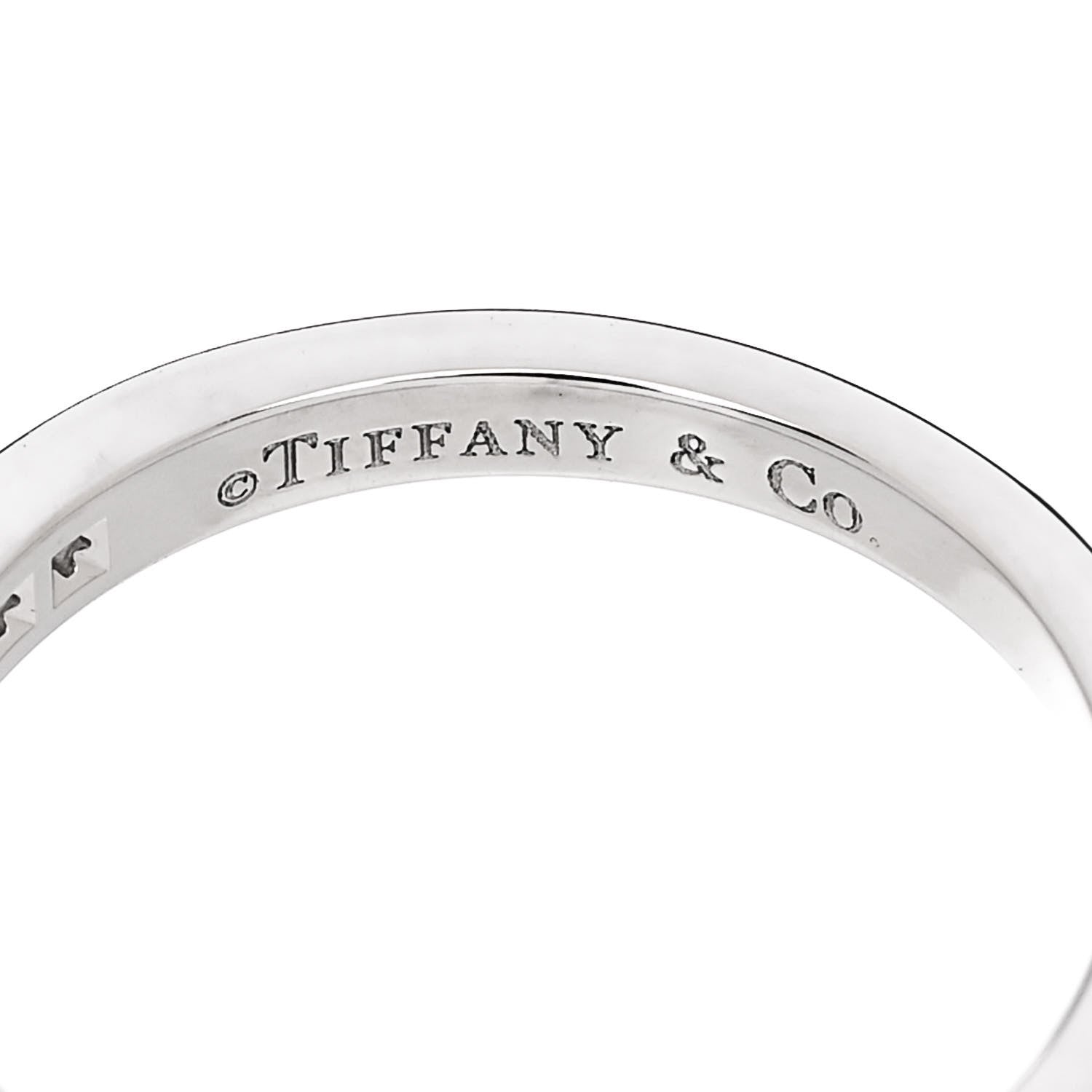 Tiffany Platinum Diamond .25ctw Half Circle Wedding Band Ring 46 3.75 4 of 6
