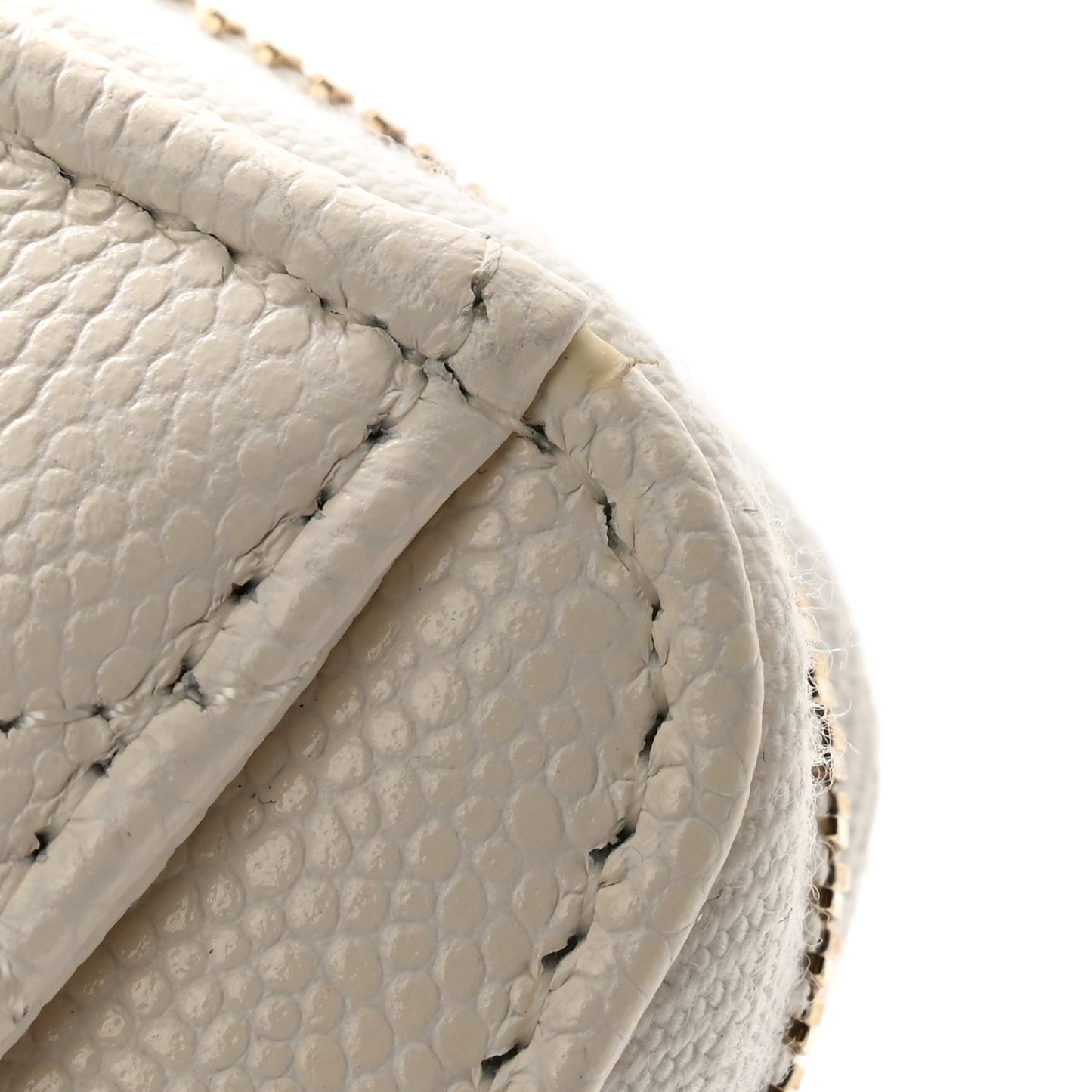 Caviar Quilted Large Gusset Zip Around Wallet White