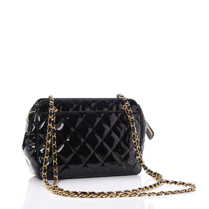 Chanel Patent Quilted Camera Case Black 3 of 9