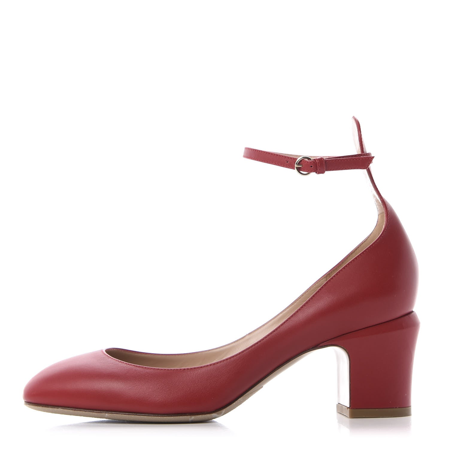 Valentino Garavani Calfskin Tan-Go Mary Jane 60mm Pumps 38 Red 1 of 10