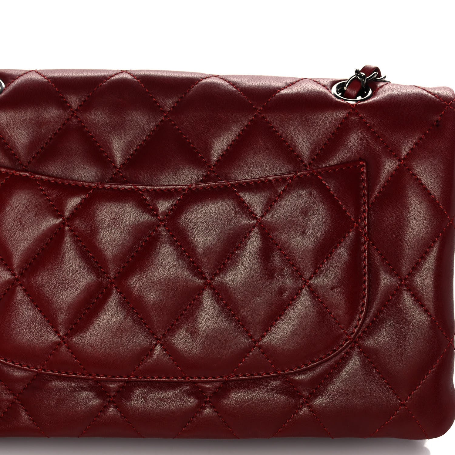 Chanel Lambskin Quilted Jumbo Chanel 3 Flap Red 14 of 16