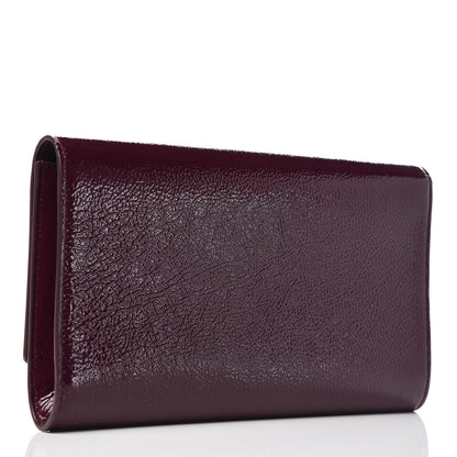 Saint Laurent Textured Patent Monogram Large Belle De Jour Clutch Purple 3 of 9