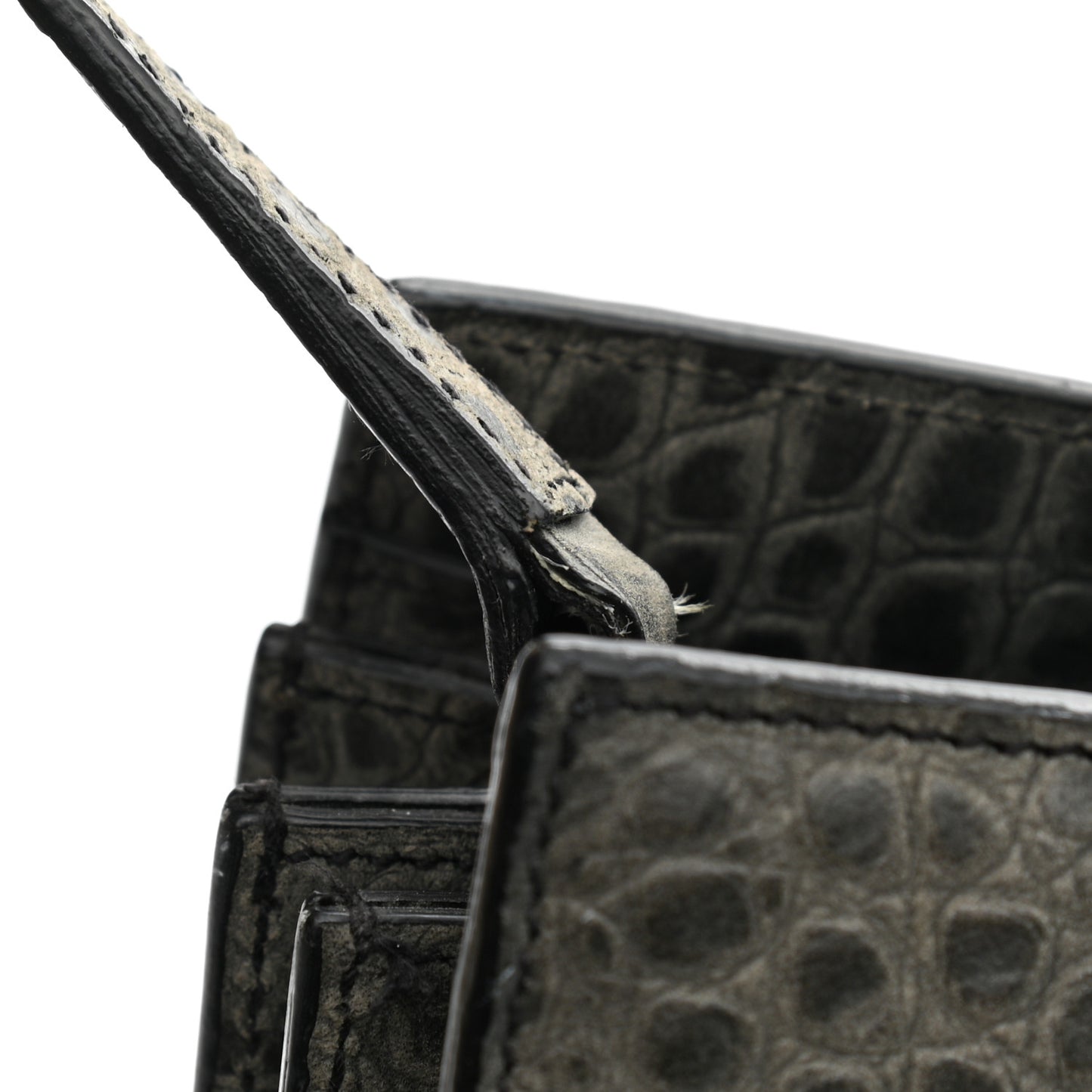 Calfskin Crocodile Embossed Small Sac De Jour Fog