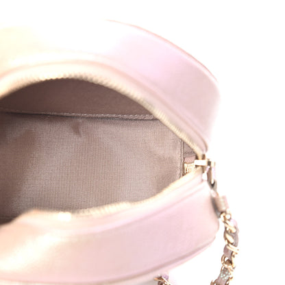 Chanel Iridescent Caviar Quilted Round Clutch With Chain Beige 4 of 4