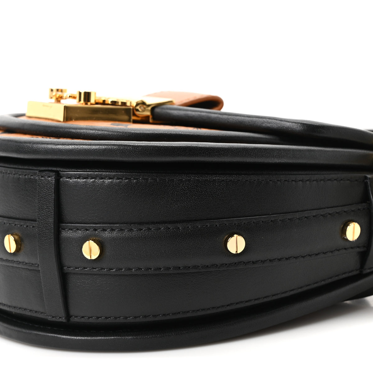 Visetos Mini Patricia Round Crossbody Wallet Cognac Black