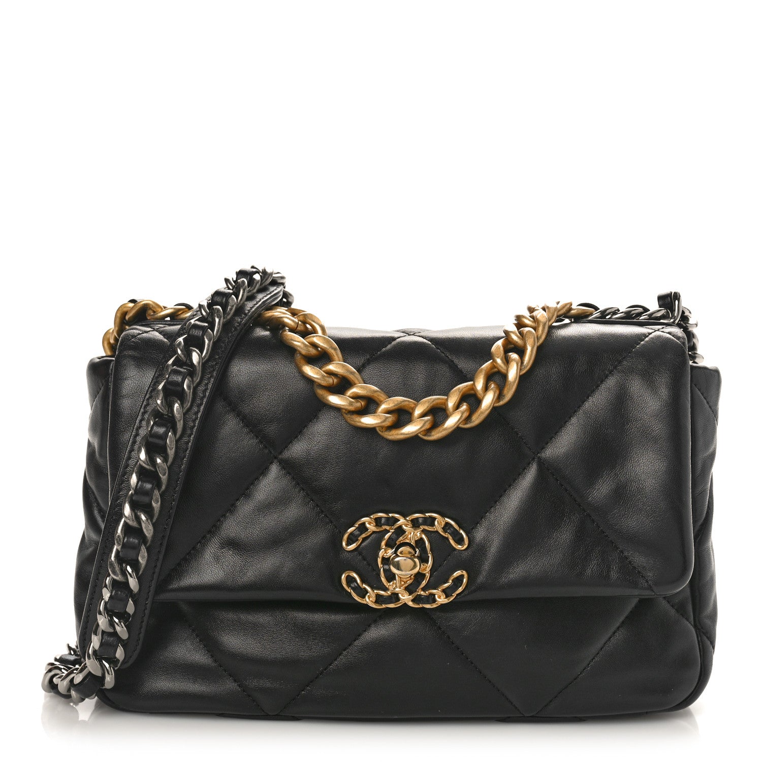 Chanel Lambskin Quilted Medium Chanel 19 Flap Black 1 of 10