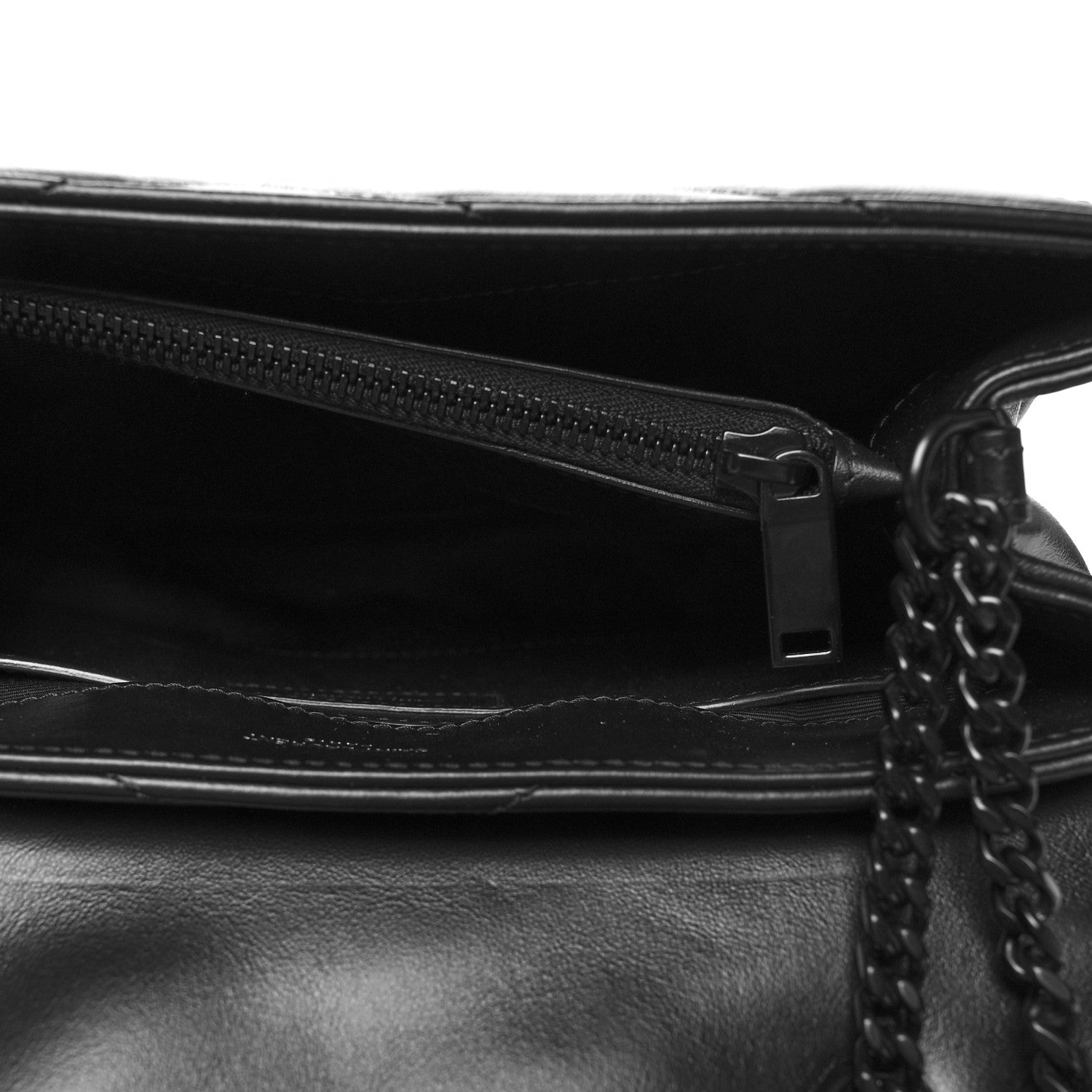 Saint Laurent Calfskin Y Quilted Monogram Monochrome Small Loulou Chain Satchel Black 6 of 13